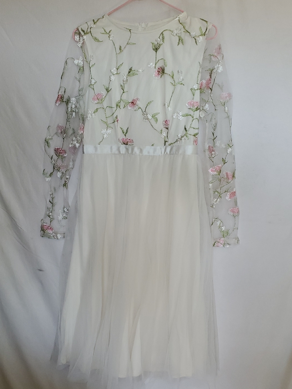 JJ's House Venessa Apricot Embroidered Tulle Dress